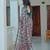teal grey cotton blend saree with floral print