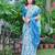 sky blue cotton blend digital print saree (sfcl537)