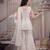 White floral embroidered kurta palazzo set with dupatta