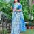 sky blue cotton blend digital print saree (sfcl537)