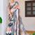 white multicolor cotton blend saree abstract print