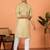 Cotton stripe knee length green kurta