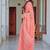 peach cotton blend saree floral print
