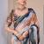 white multicolor cotton blend saree abstract print