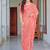 peach cotton blend saree floral print
