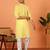 Cotton stripe knee length yellow kurta