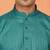 Cotton stripe knee length teal blue kurta
