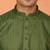 Cotton stripe knee length olive green kurta