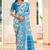 blue cotton blend saree with floral print (sfcl531)