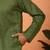 Cotton stripe knee length olive green kurta