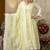 Yellow chikankari embroidered anarkali suit set with dupatta
