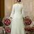 Pastel green chikankari embroidered anarkali suit set with dupatta