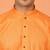 Cotton stripe knee length orange kurta