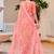 peach cotton blend saree floral print