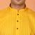 Cotton stripe knee length yellow kurta