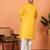 Cotton stripe knee length yellow kurta