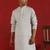 Khadi cotton solid knee length grey kurta