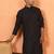 Chikan embroidered cotton rayon black kurta