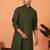 Chikan embroidered cotton rayon green kurta