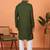 Chikan embroidered cotton rayon green kurta
