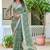 sea green cotton blend digital print saree