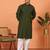 Chikan embroidered cotton rayon green kurta