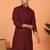 Chikan embroidered cotton rayon maroon kurta