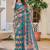teal multicolor cotton blend digital print saree (sfcl527)