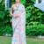 white beige cotton blend saree with floral print