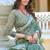 sea green cotton blend digital print saree
