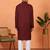 Chikan embroidered cotton rayon maroon kurta