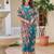teal multicolor cotton blend digital print saree (sfcl527)