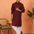 Chikan embroidered cotton rayon maroon kurta