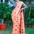 peach cotton blend saree polka dot print (sfcl526)