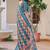 teal multicolor cotton blend digital print saree (sfcl527)