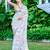 white beige cotton blend saree with floral print