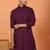 Chikan embroidered cotton rayon purple kurta