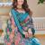 teal multicolor cotton blend digital print saree (sfcl527)