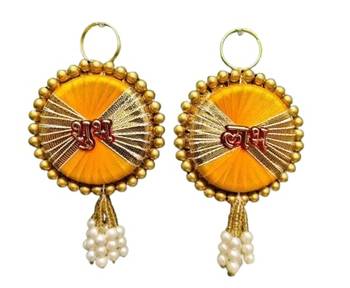 decorative shubh labh moti sikka hanging perfect for home decorhandmade decor festival decor (pack of 2) 1
