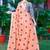 peach cotton blend saree polka dot print (sfcl526)