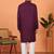Chikan embroidered cotton rayon purple kurta