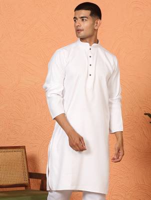 Chikan embroidered cotton rayon white kurta 1