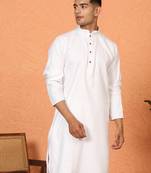 Chikan embroidered cotton rayon white kurta