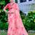 coral peach cotton blend digital print saree