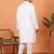 Chikan embroidered cotton rayon white kurta