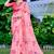 coral peach cotton blend digital print saree