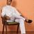 Chikan embroidered cotton rayon white kurta