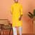 Chikan embroidered cotton rayon yellow kurta