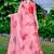 coral peach cotton blend digital print saree