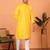 Chikan embroidered cotton rayon yellow kurta